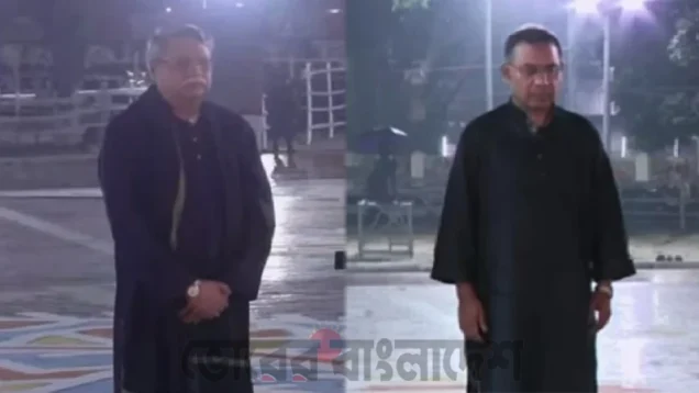 শহীদ মিনারে রাষ্ট্রপতি ও প্রধানমন্ত্রীর শ্রদ্ধা