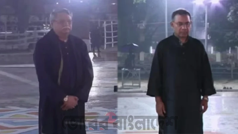 শহীদ মিনারে রাষ্ট্রপতি ও প্রধানমন্ত্রীর শ্রদ্ধা
