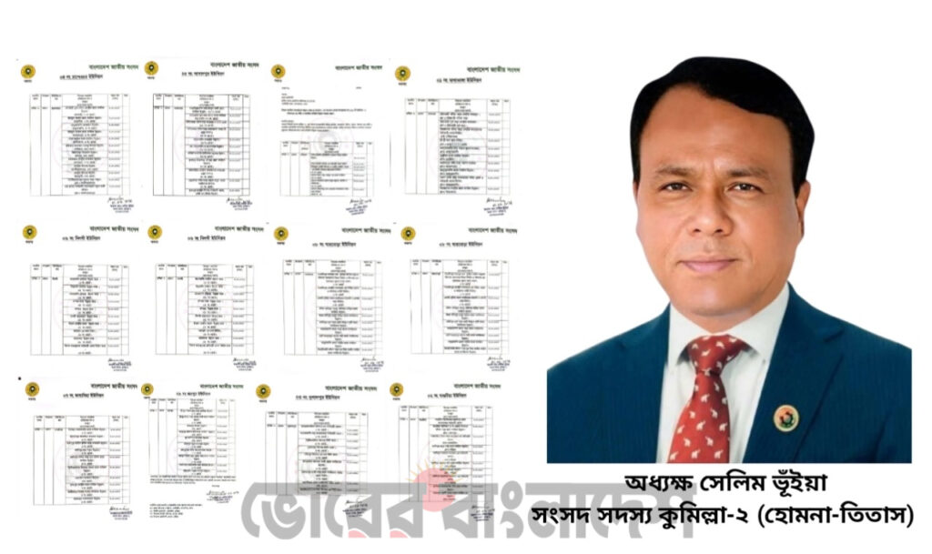 হোমনায় ধর্মীয় ওসামাজিক অবকাঠামো উন্নয়নে এমপি সেলিম ভূঁইয়ার বিশাল বরাদ্দ প্রস্তাব