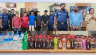 রাঙ্গামাটি কোতোয়ালী থানার বিশেষ অভিযানে ২৫.৫০০ লিটার চোলাই মদ উদ্ধার, গ্রেফতার ৮