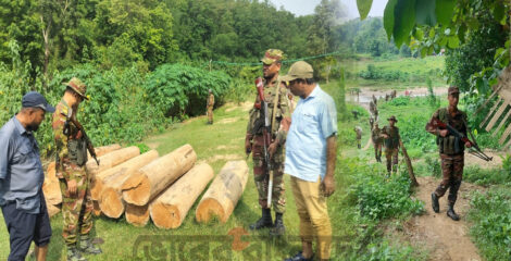 জুরাছড়িতে সেনাবাহিনীর বিশেষ অভিযানে ৯০ লক্ষ টাকার অবৈধ কাঠ জব্দ