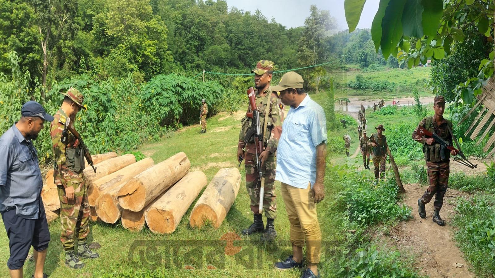 জুরাছড়িতে সেনাবাহিনীর বিশেষ অভিযানে ৯০ লক্ষ টাকার অবৈধ কাঠ জব্দ