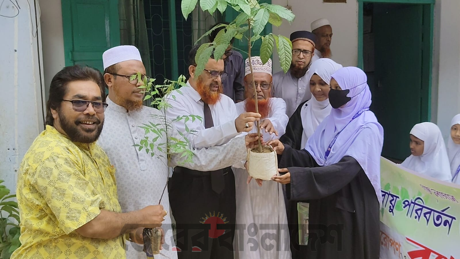 প্রকৃতি রক্ষায় একসাথে শিক্ষক-শিক্ষার্থীরা বৃক্ষরোপণে আল আমিন মাদ্রাসা