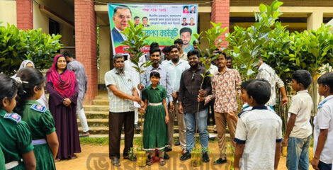 কালিয়াকৈরে শিক্ষার্থীদের মাঝে ফলজ গাছের চারা বিতরণ ও বৃক্ষরোপণ কর্মসূচি অনুষ্ঠিত