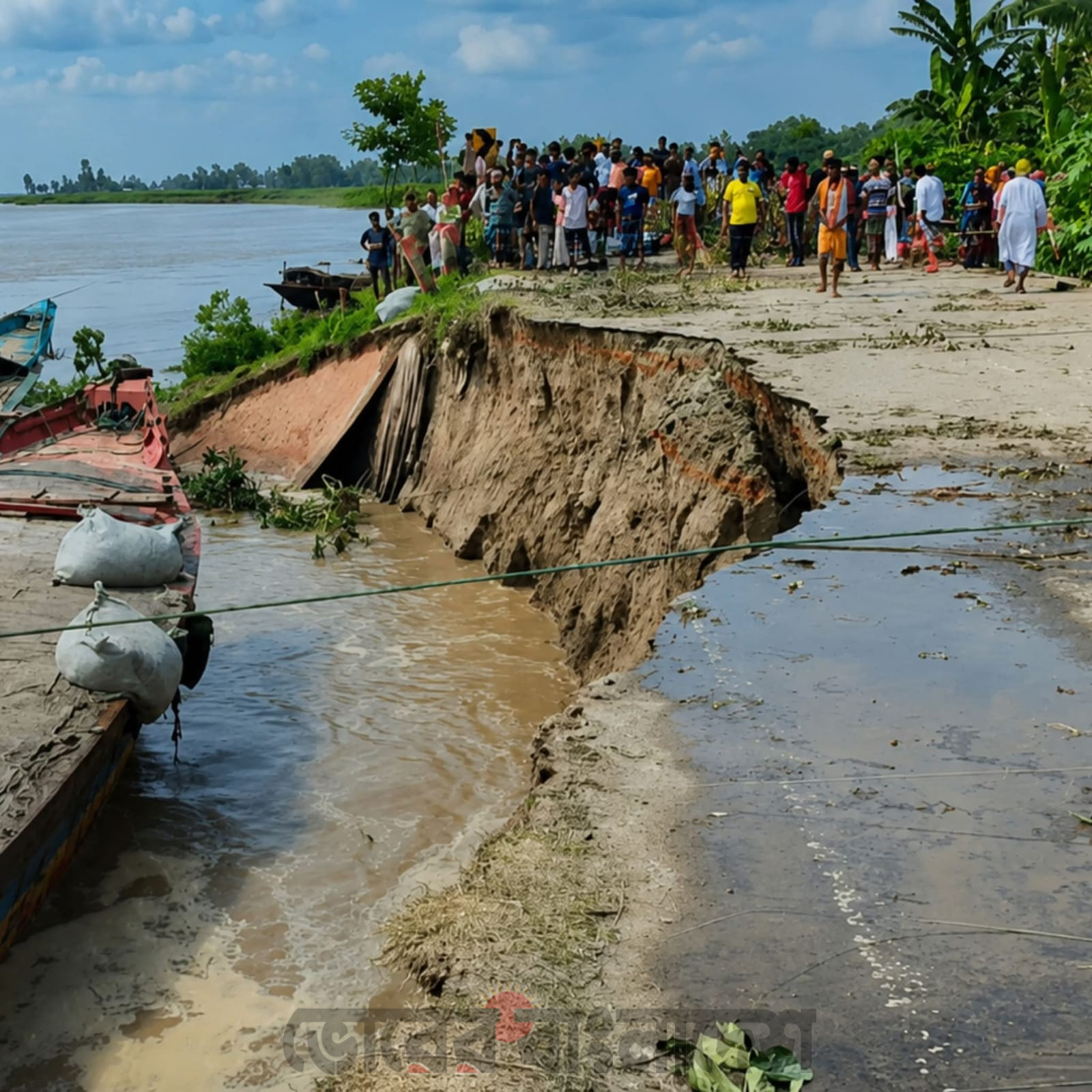 যমুনার ভাঙনে আঞ্চলিক মহাসড়ক নদীগর্ভে, তিন দিন ধরে যান চলাচল বন্ধ