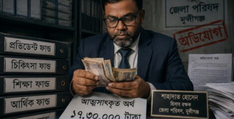 মুন্সিগঞ্জ জেলা পরিষদের হিসাব রক্ষক শাহাদাত  হোসেন রনি এর বিরুদ্ধে অর্থ আত্মসাতের অভিযোগ